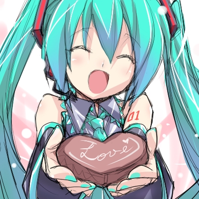 Miku with chocolate heart