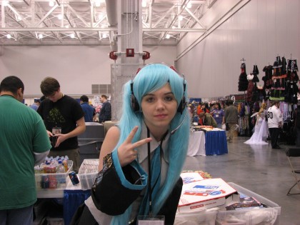 Miku Working at a Booth